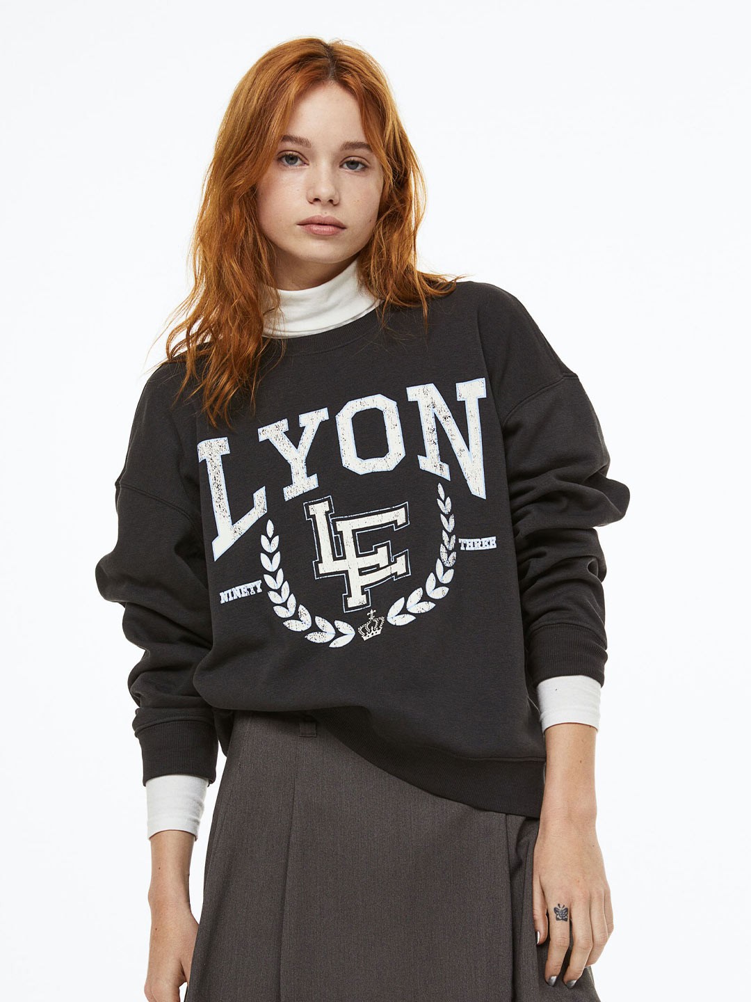 

H&M Typography Printed Sweatshirt, Black