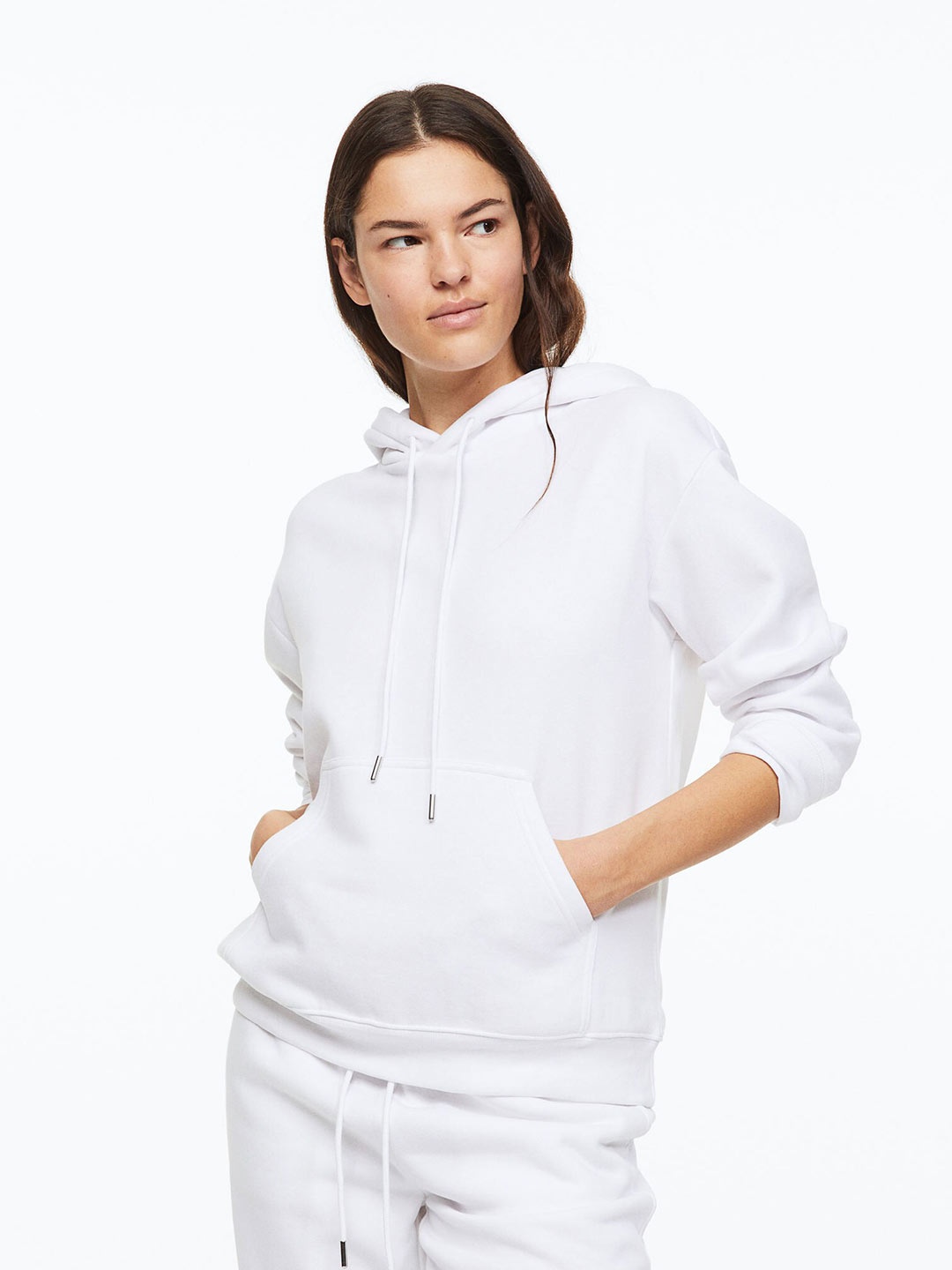 

H&M Women Hooded Top, White