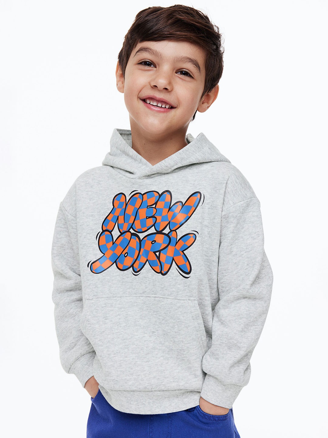 

H&M Boys Printed Hoodie, Grey