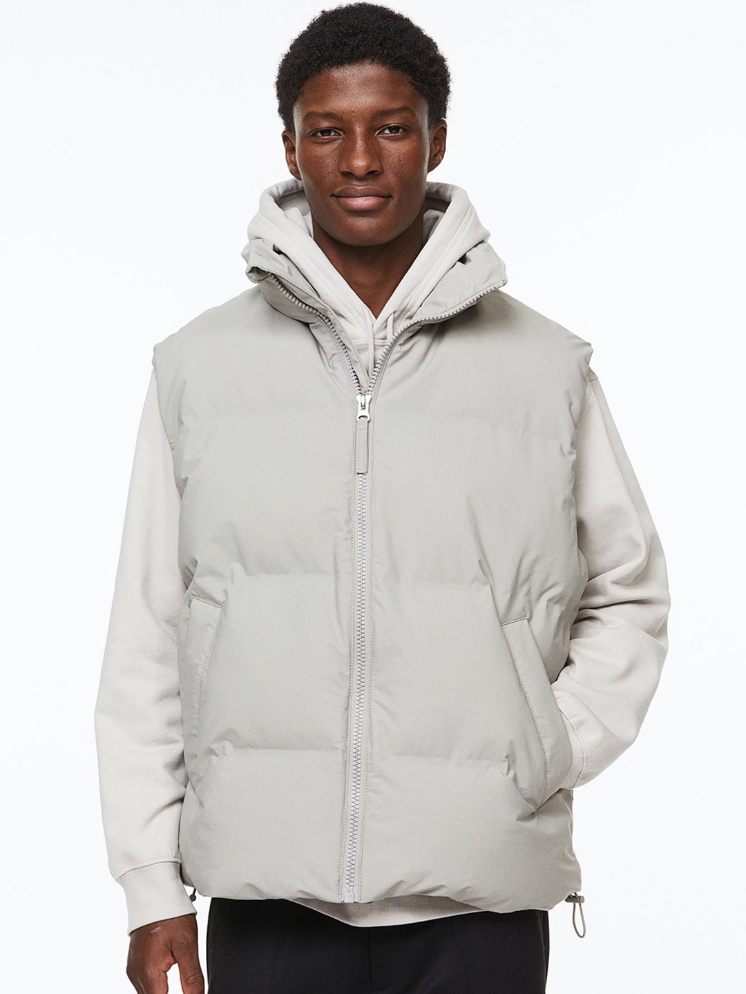 

H&M Men Water-Repellent Puffer Gilet, Grey