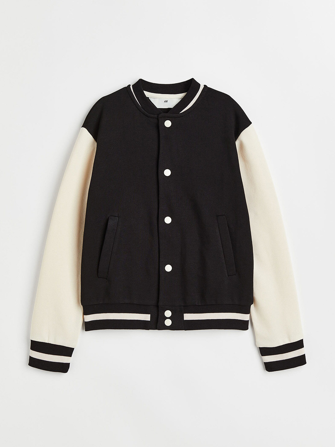

H&M Boys Oversized Baseball Jacket, Black