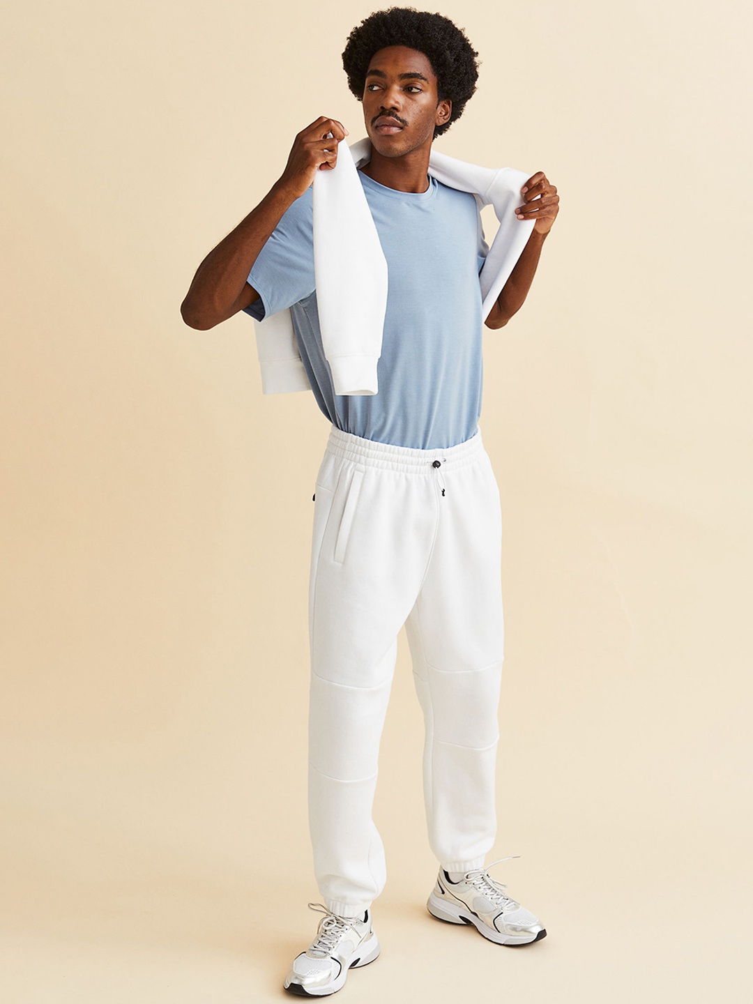 

H&M Men Warm Sports Joggers, White
