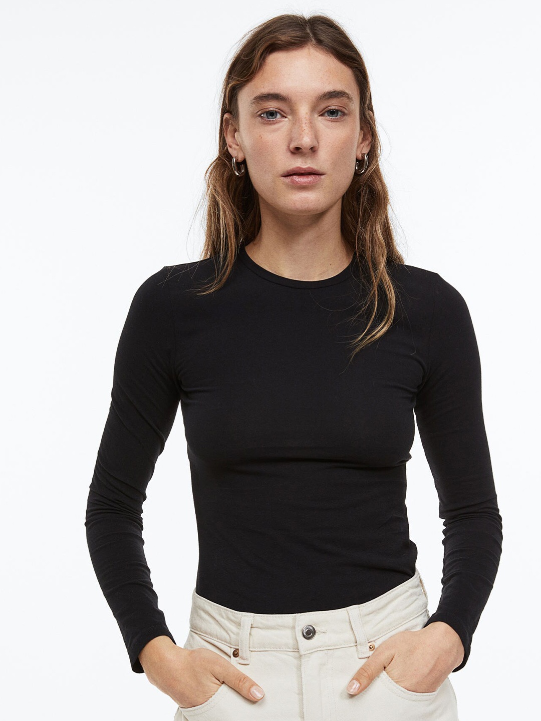 

H&M Women Long-Sleeved Jersey Top, Black