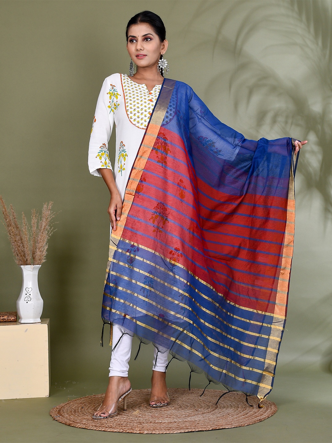 

Kesarya Organza Dupatta, Blue