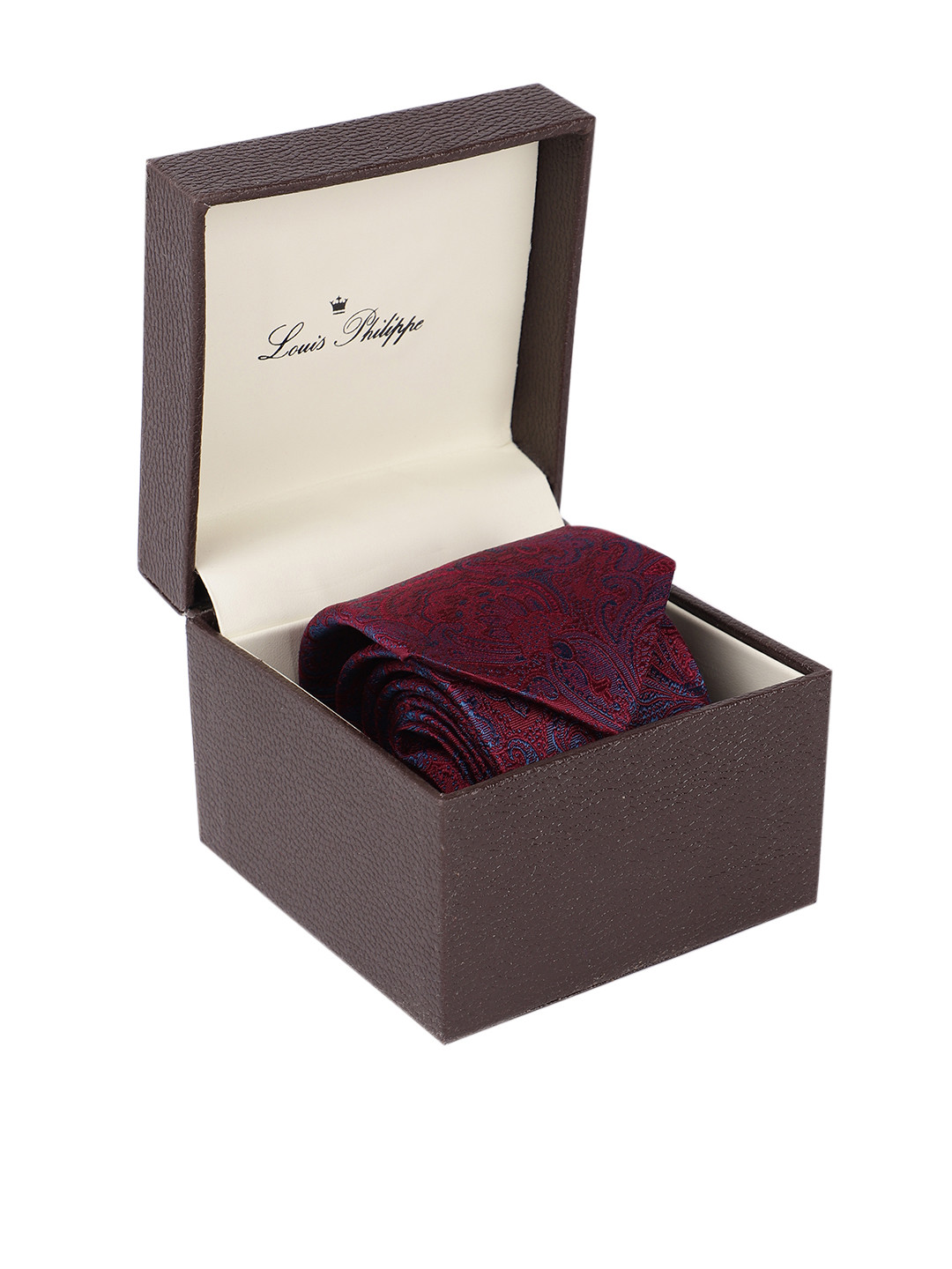 

Louis Philippe Men Woven Design Broad Tie, Blue