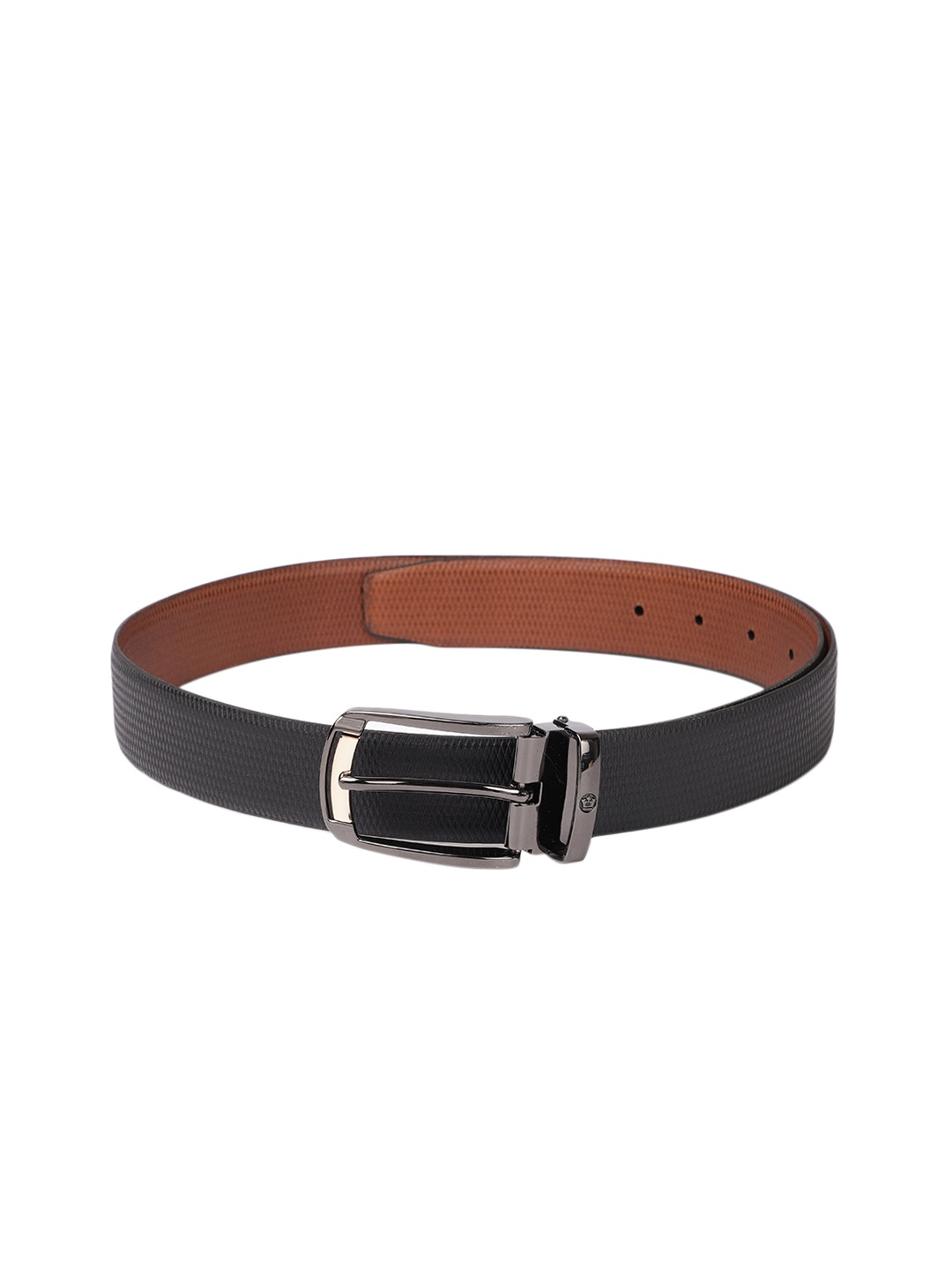 

Louis Philippe Men Textured Reversible Leather Belt, Tan