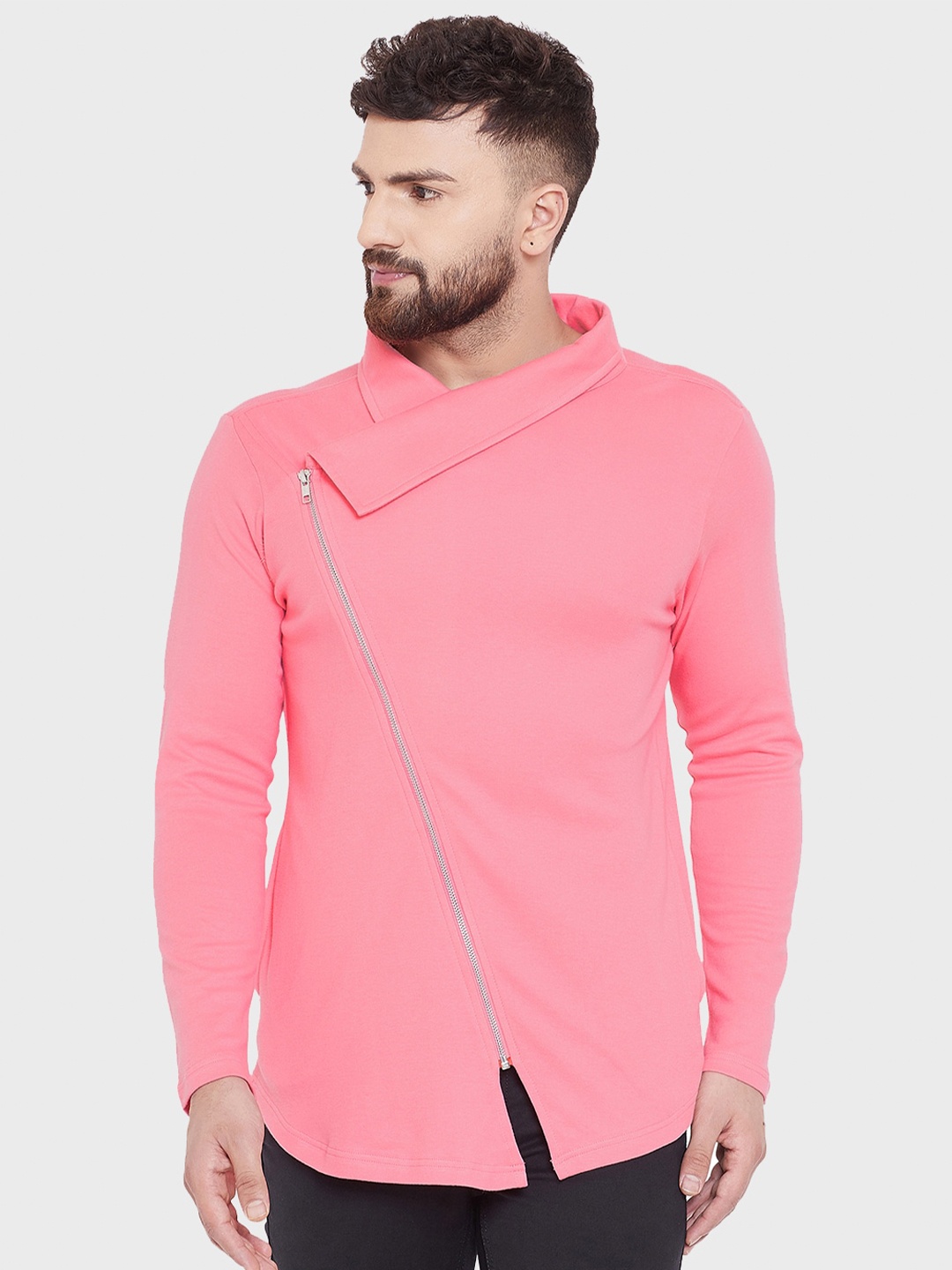 

Hypernation Men V-Neck Cotton T-shirt, Pink