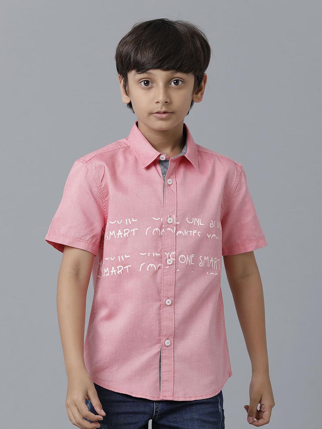 

UNDER FOURTEEN ONLY Boys Micro Checked Casual Shirt, Red