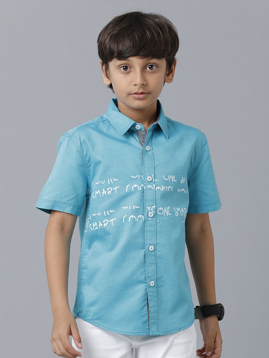

UNDER FOURTEEN ONLY Boys Green Casual Shirt