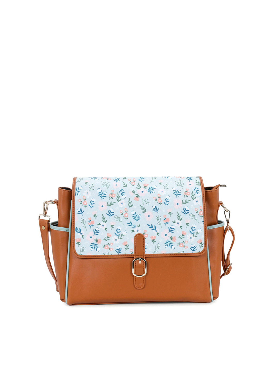 

haus & kinder Everyday Travel Kids Printed Chic Diaper Sling Bag With Diaper Changing Mat, Tan