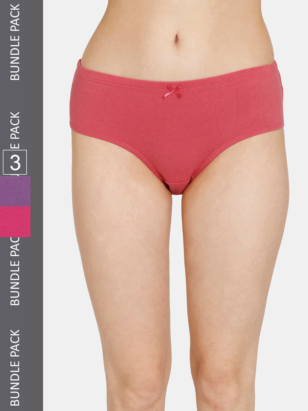 

Rosaline by Zivame Women Pack Of 3 Cotton Hipster Briefs, Red