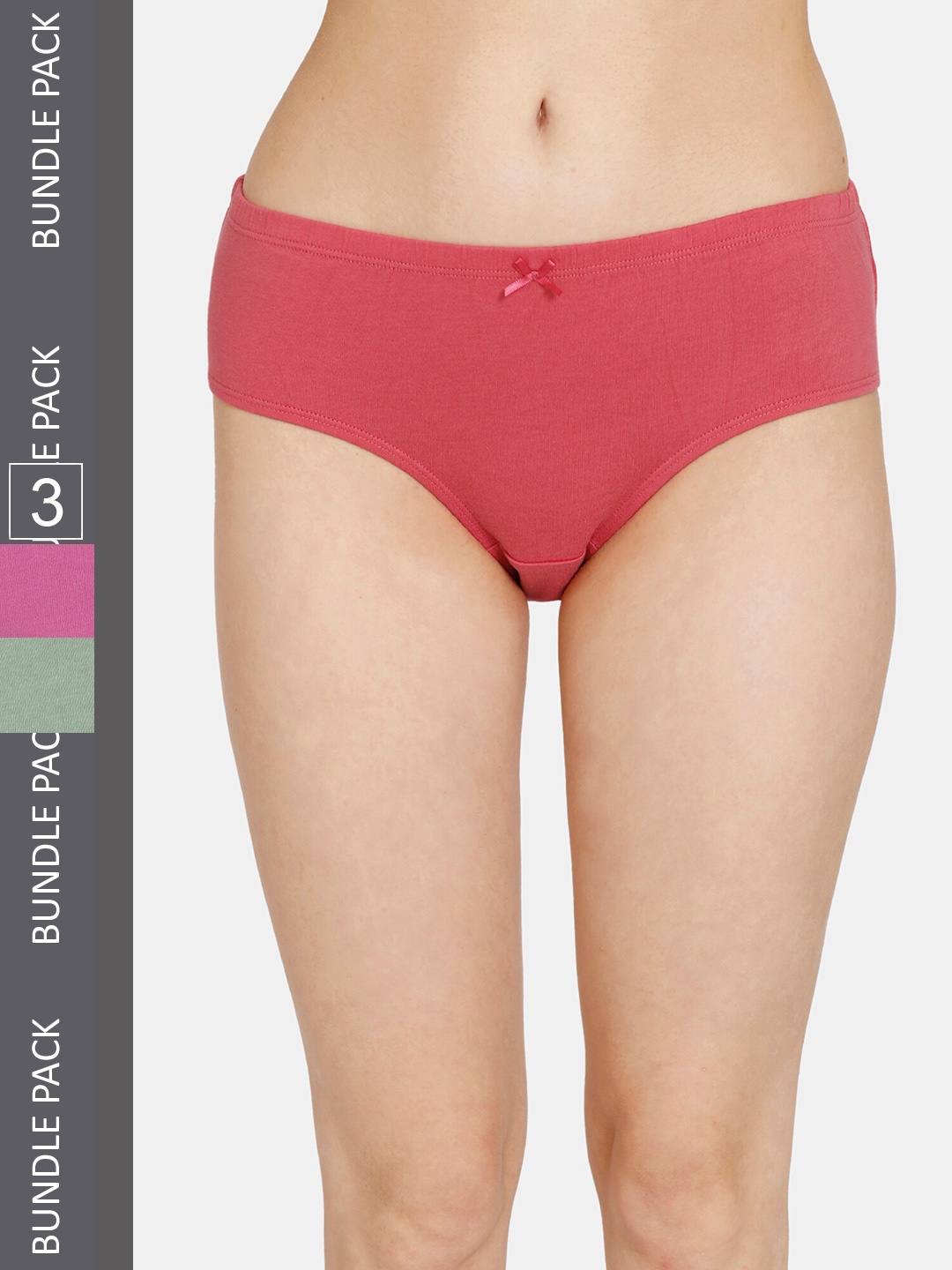 

Rosaline by Zivame Pack Of 3 Pure Cotton Hipster Briefs RO2065FASHPBLUE, Peach