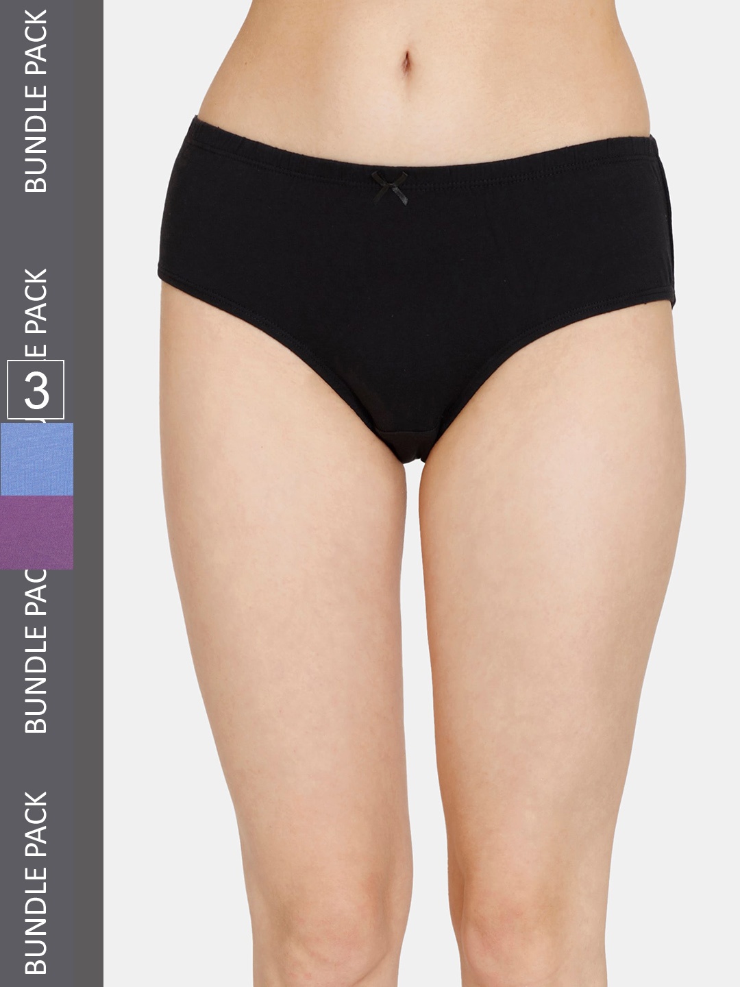 

Rosaline by Zivame Women Pack Of 3 Cotton Hipster Briefs RO2065FASHHASTP, Black