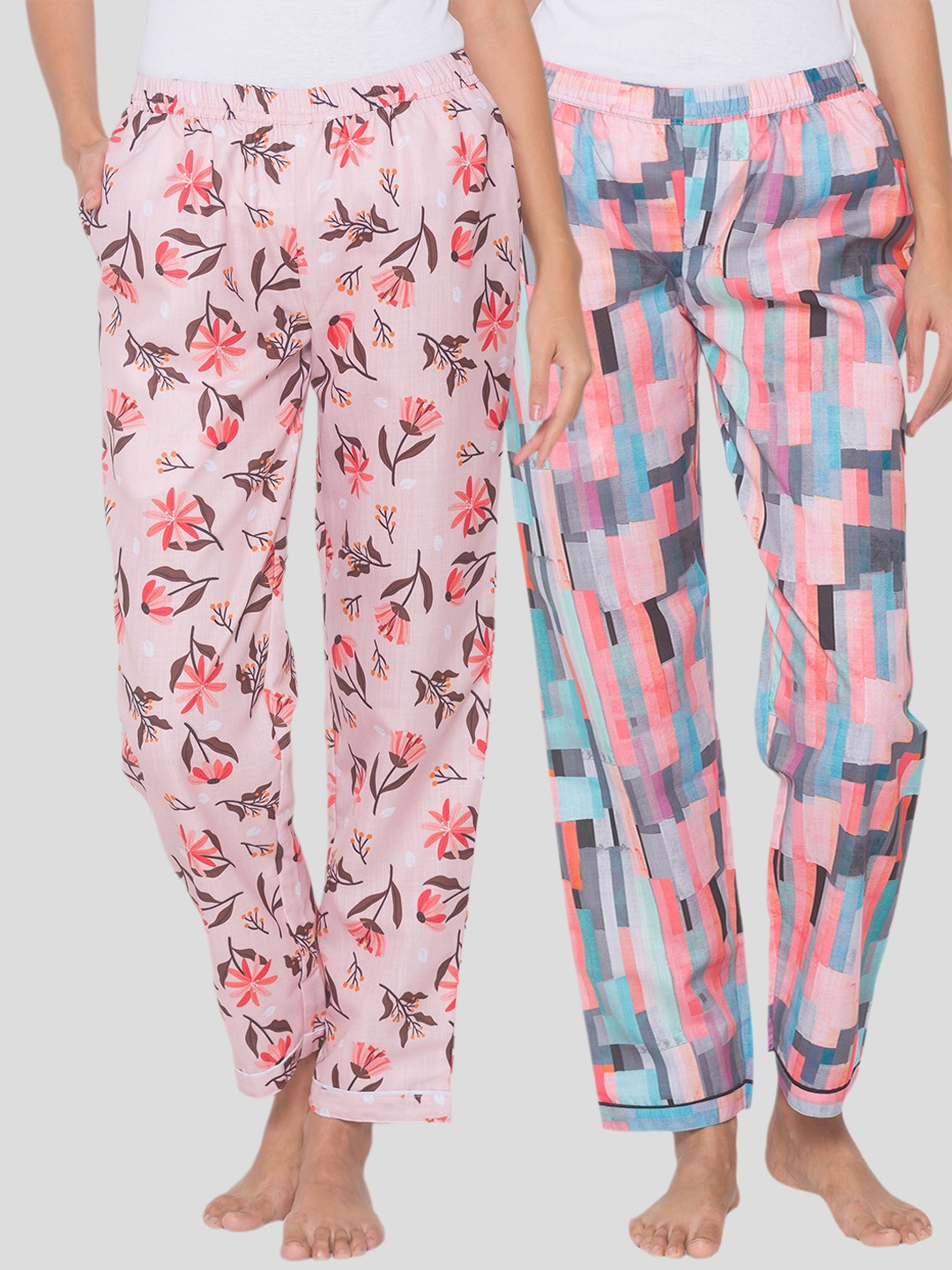 

FashionRack Women Set Of 2 Printed Lounge Pants, Multi