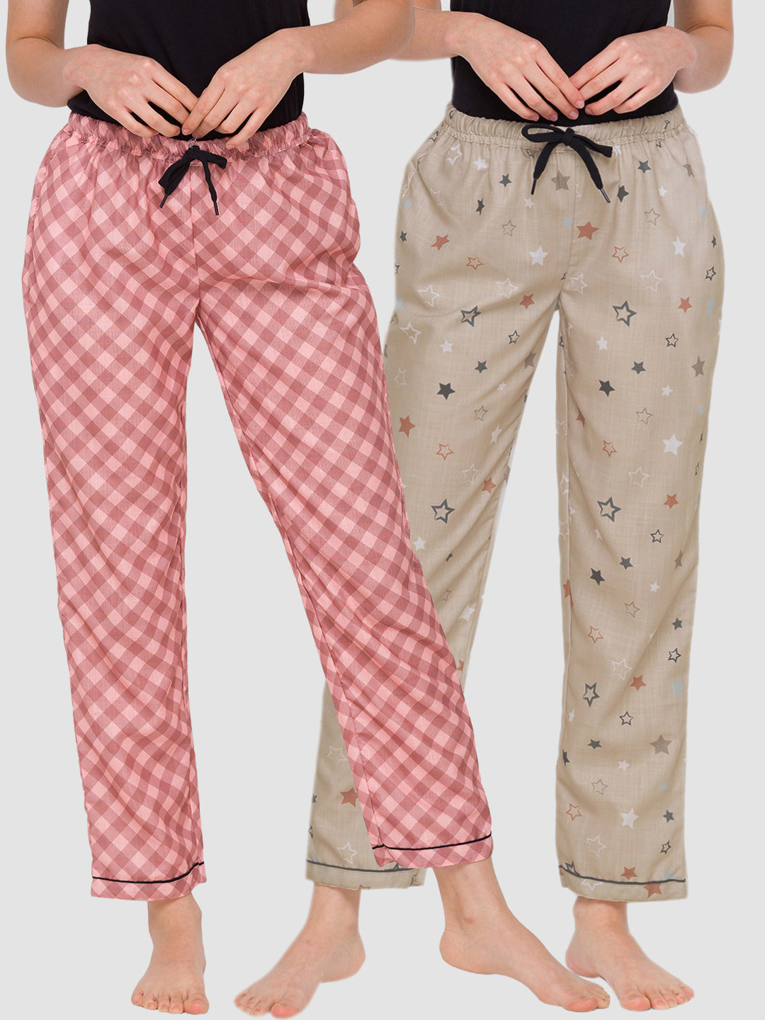 

FashionRack Women Pack of 2 Printed Lounge Pants, Beige