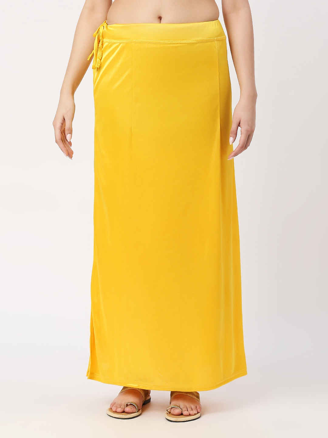 

neckbook Satin Stretchable Saree Shapewear, Yellow