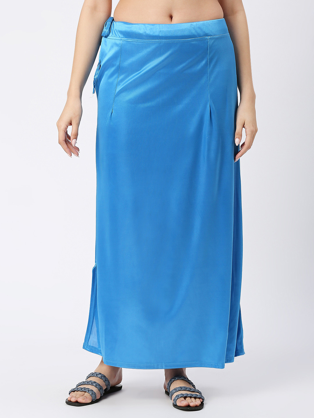 

neckbook Women Stretchable Satin Shapewear Petticoat, Turquoise blue