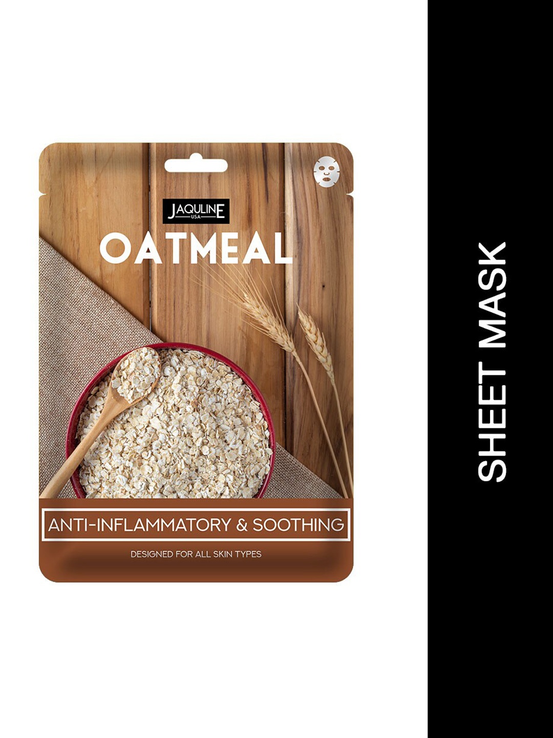 

Jaquline USA Oatmeal Anti-Inflammatory & Soothing Facial Sheet Mask, White