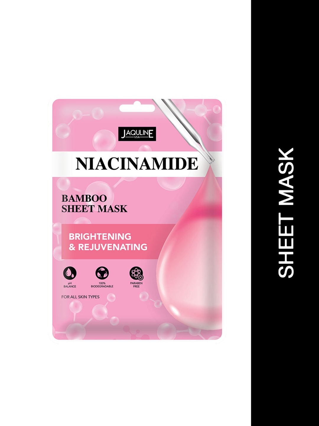 

Jaquline USA Niacinamide Bamboo Facial Sheet Mask, White