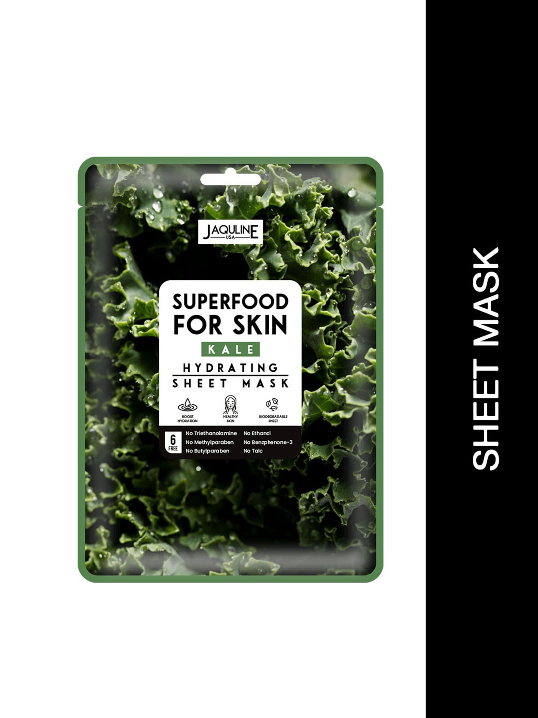 

Jaquline USA Superfood For Skin Kale Sheet Mask - 25 ml, White