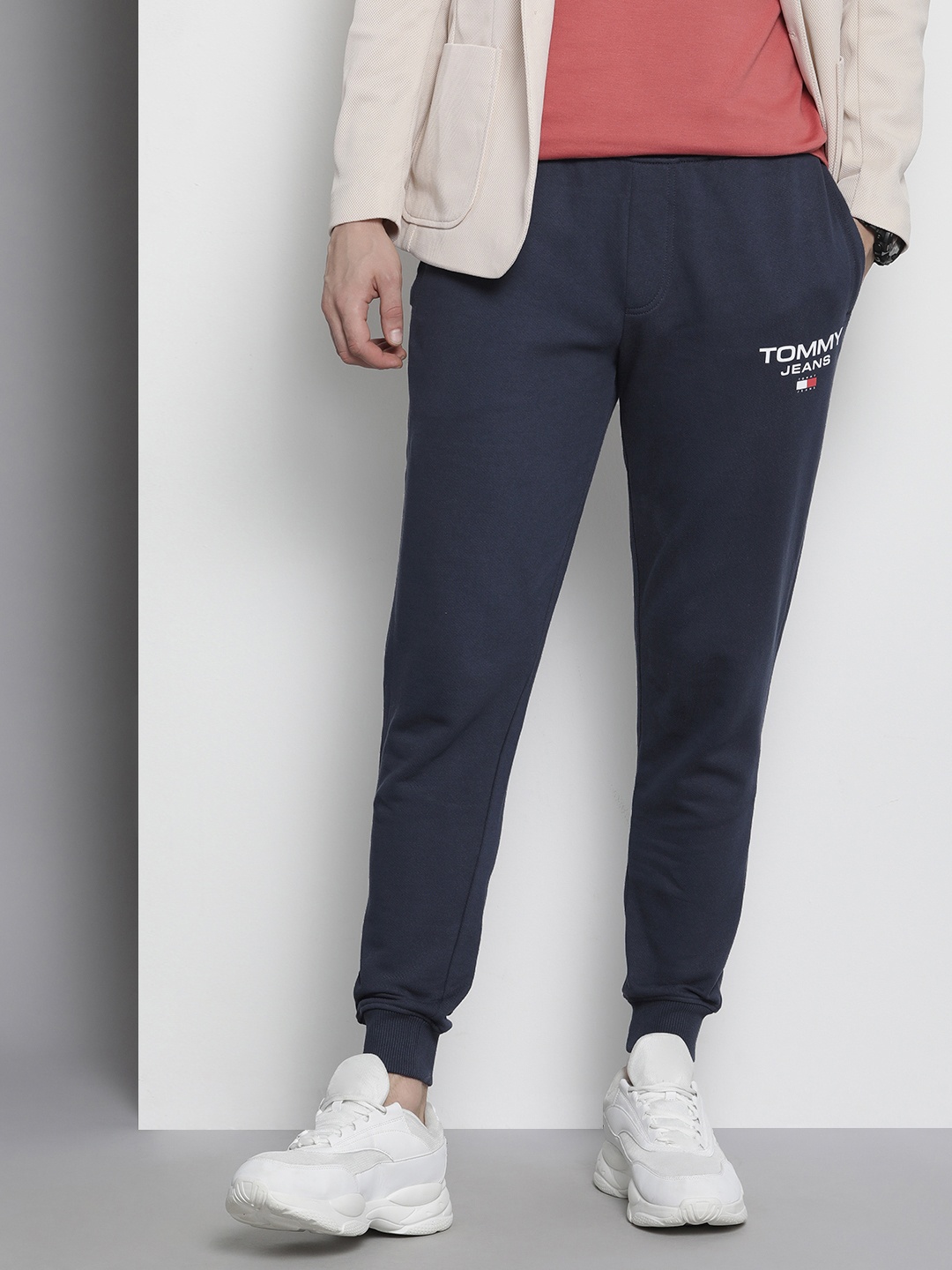 

Tommy Hilfiger Organic Cotton Brand Logo Printed Joggers, Navy blue