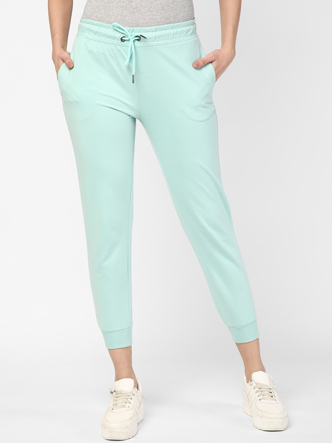 

R&B Women Cotton Joggers, Green