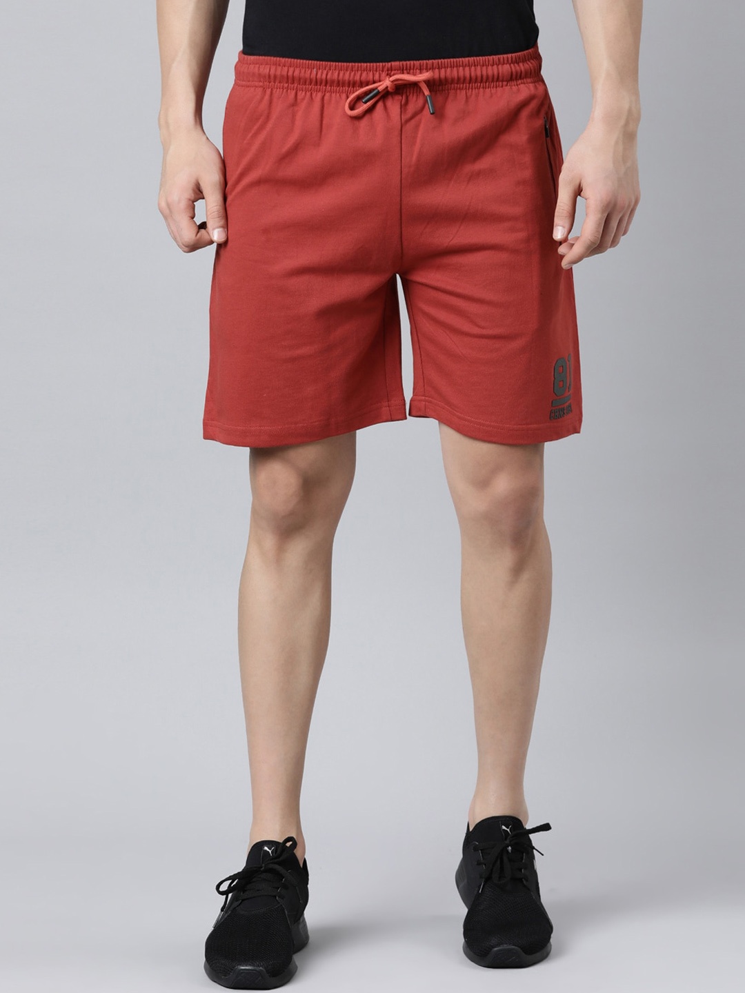 

Chennis Men Sports Cotton Shorts, Rust