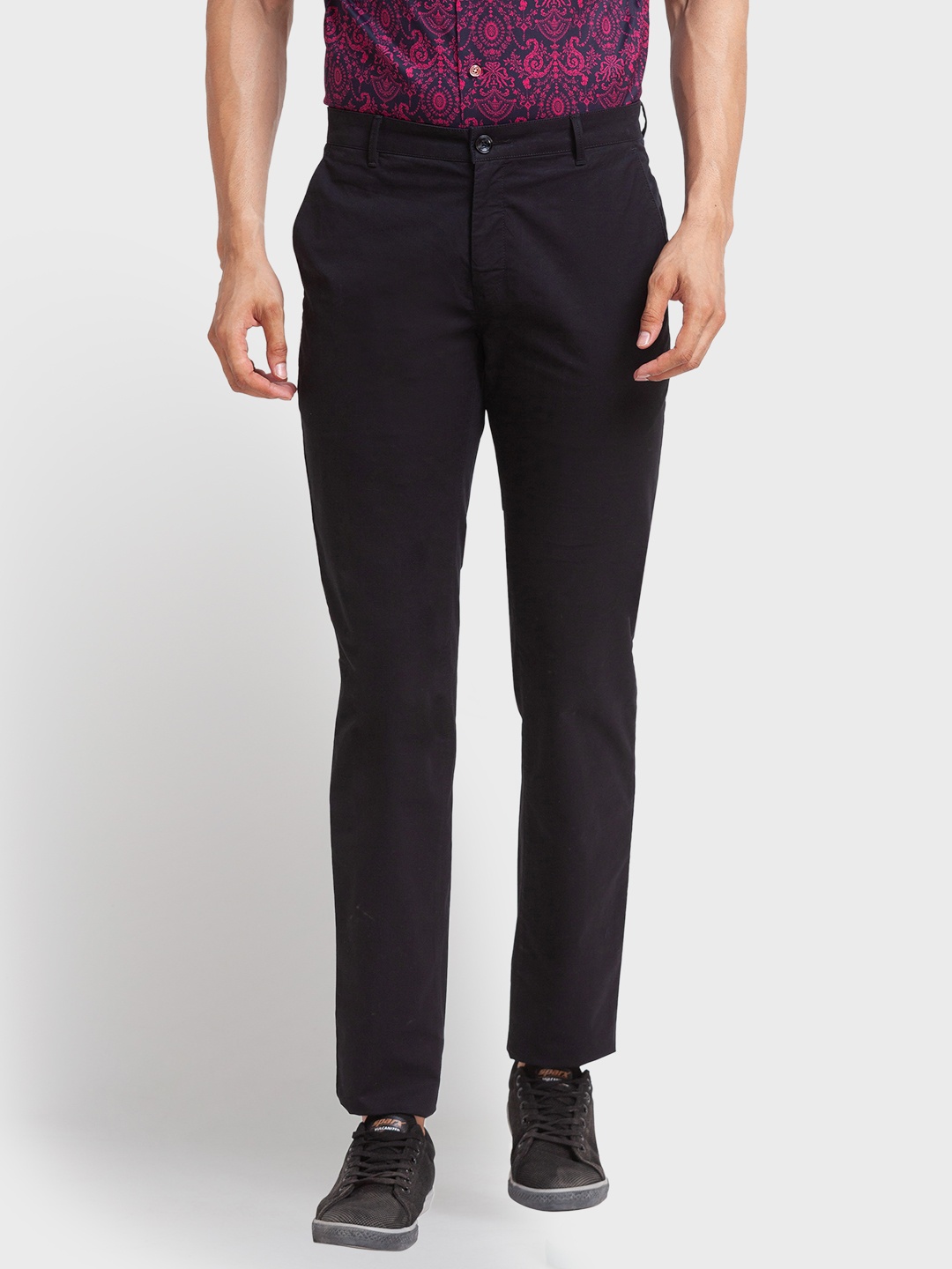 

ColorPlus Men Cotton Trousers, Black