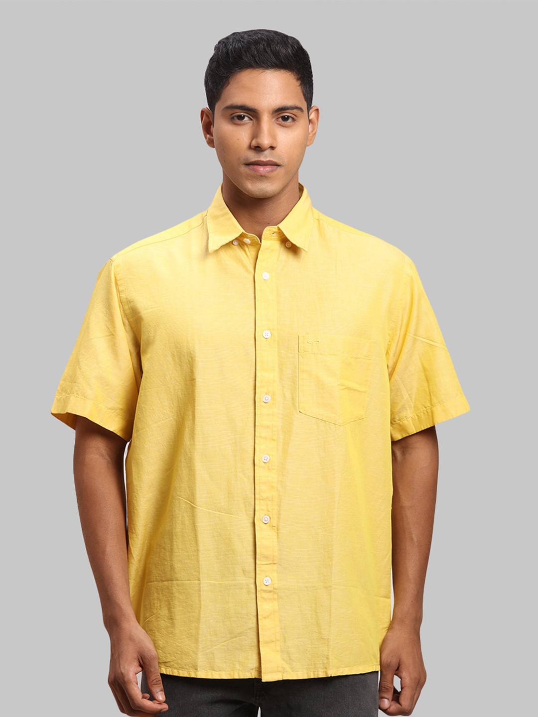 

ColorPlus Men Plus Size Casual Cotton Shirt, Yellow