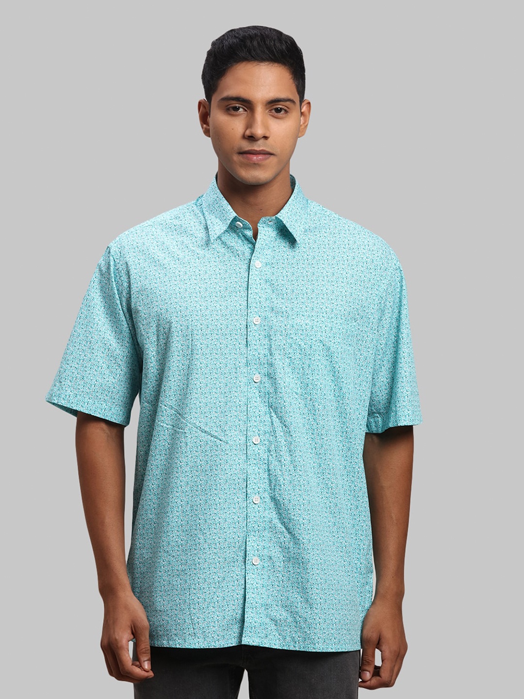 

ColorPlus Men Printed Casual Cotton Shirt, Green