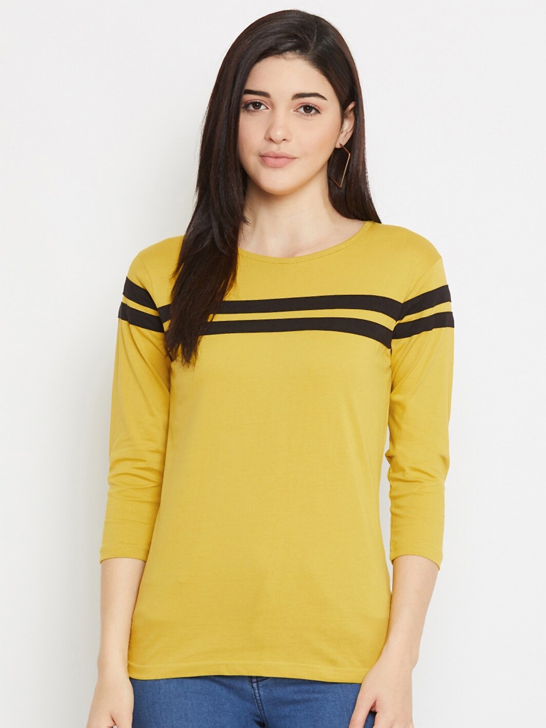 

Rodzen Women Colourblocked T-shirt, Yellow