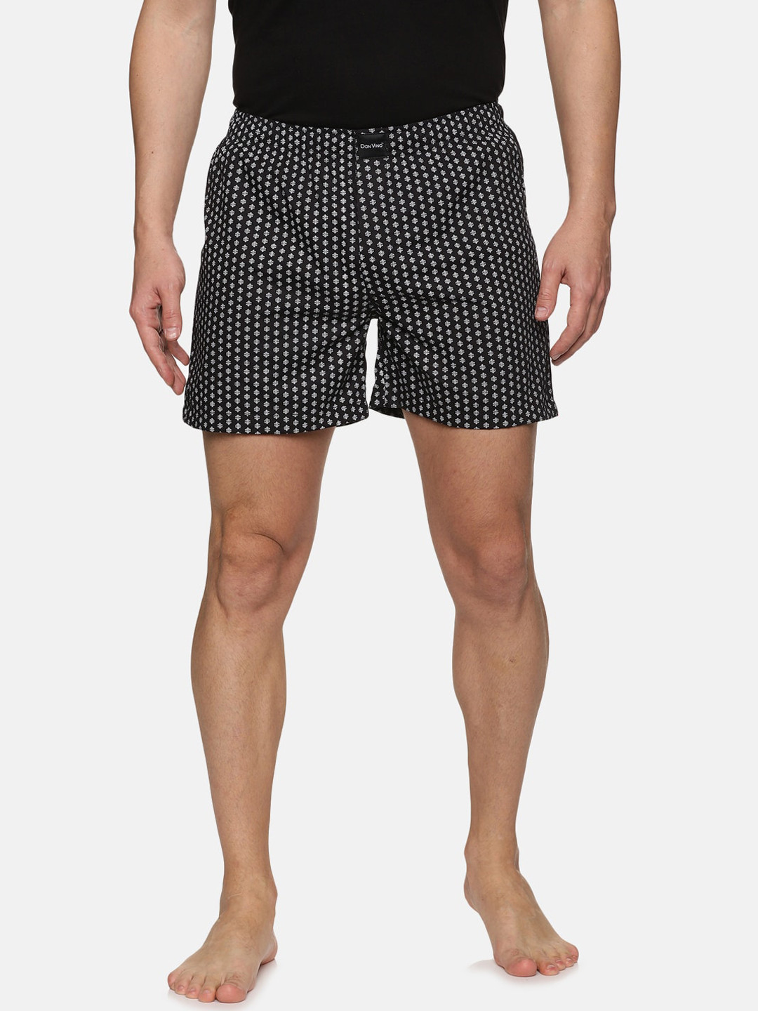 

DON VINO Men Floral Printed Cotton Boxers, Navy blue