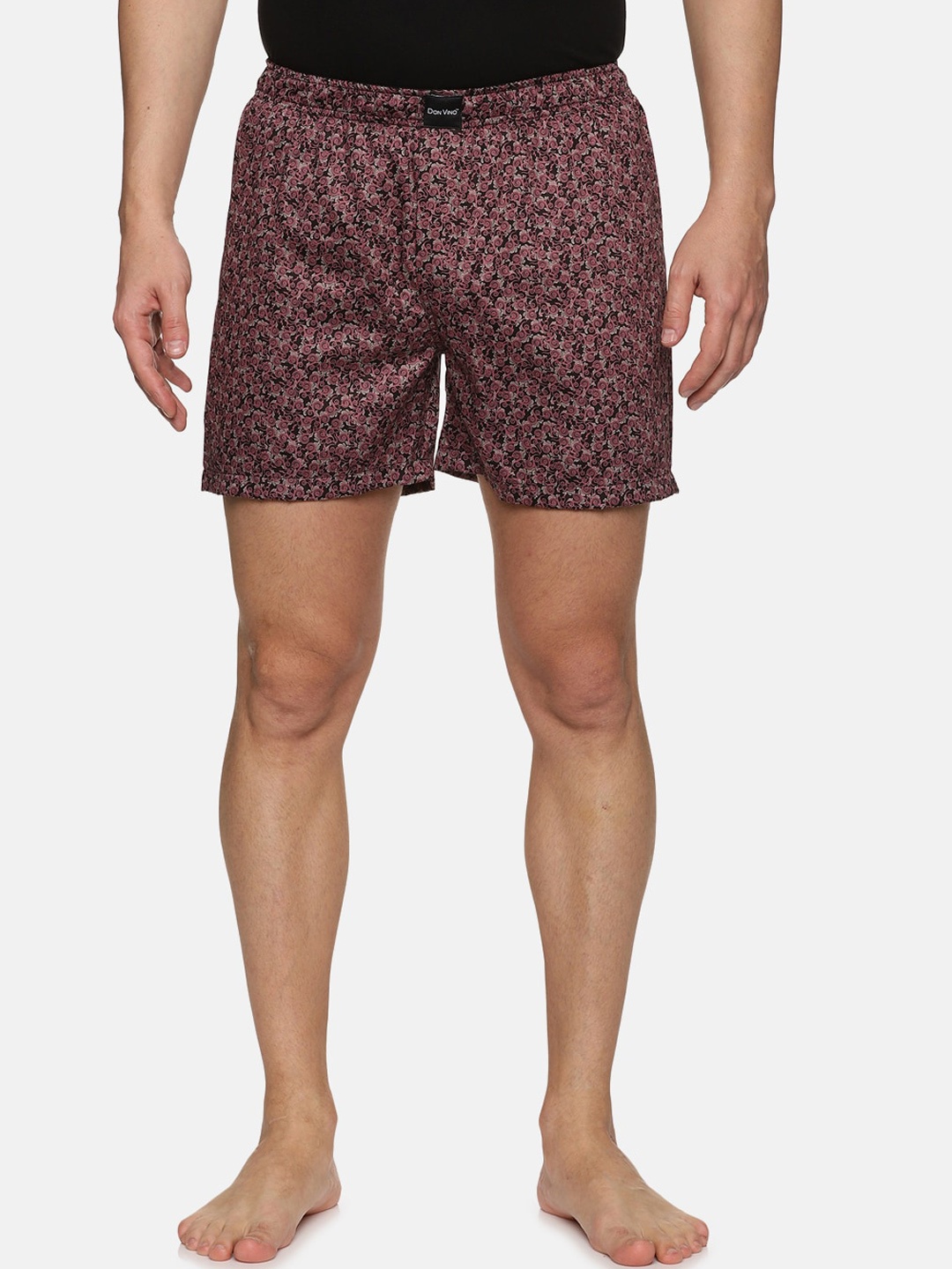 

DON VINO Men Floral Printed Cotton Boxers, Brown