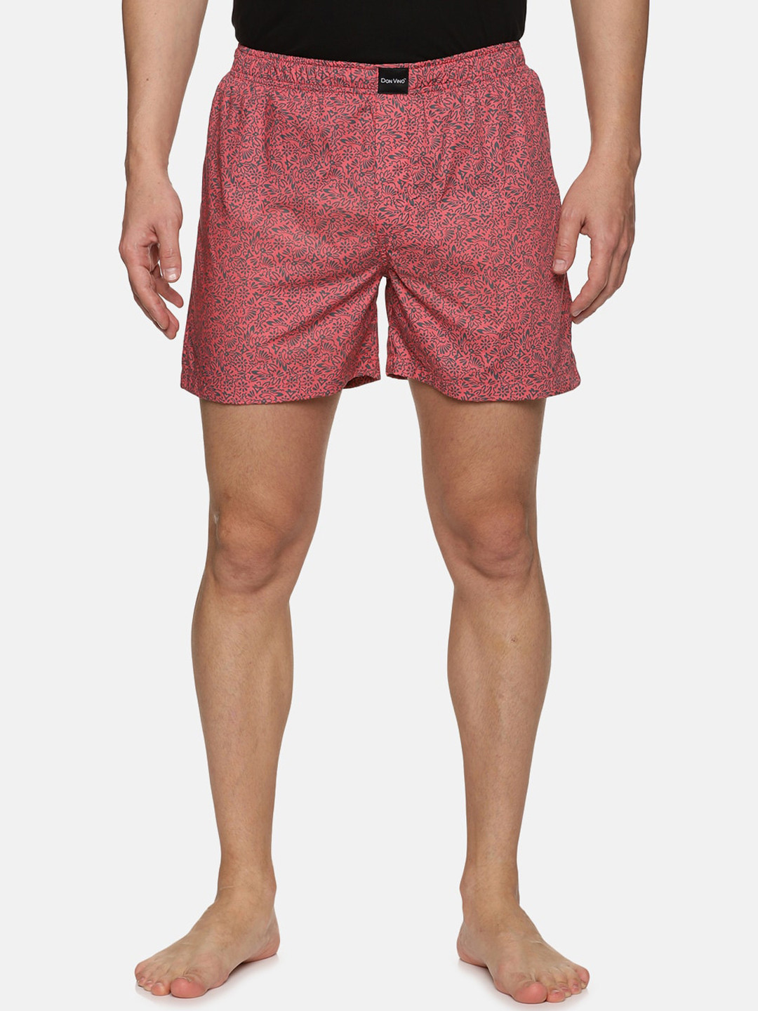 

DON VINO Men Cotton Floral Printed Lounge Shorts, Red