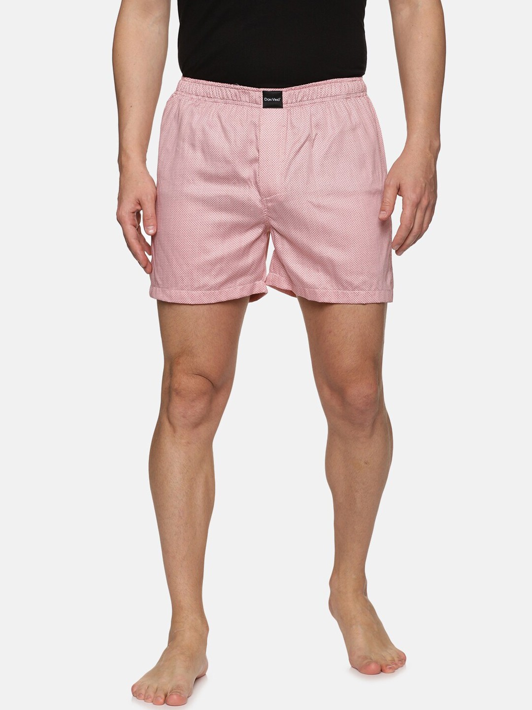 

DON VINO Men Cotton Geometric Printed Lounge Shorts, Pink