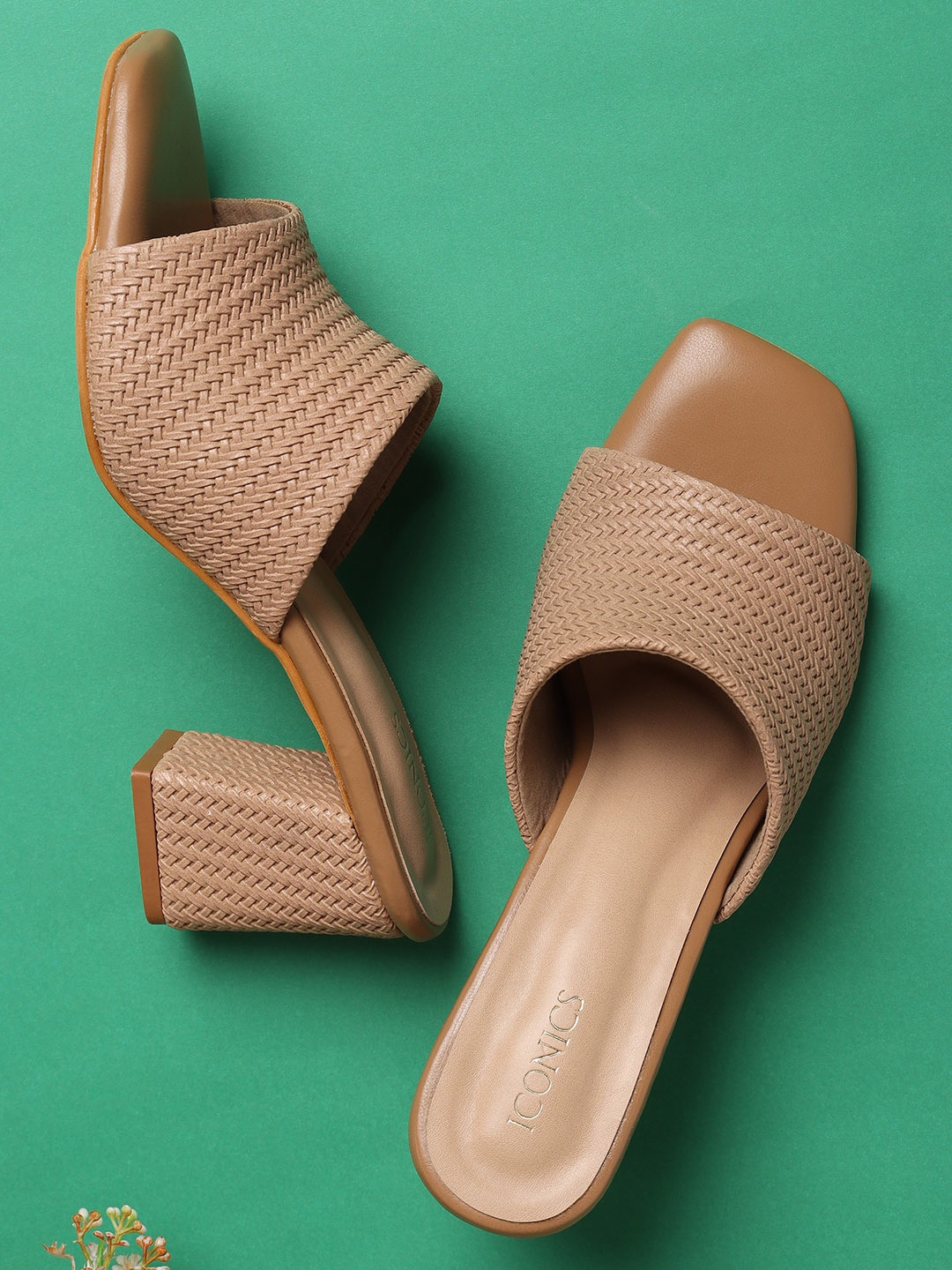 

ICONICS Women Block Heels, Camel brown