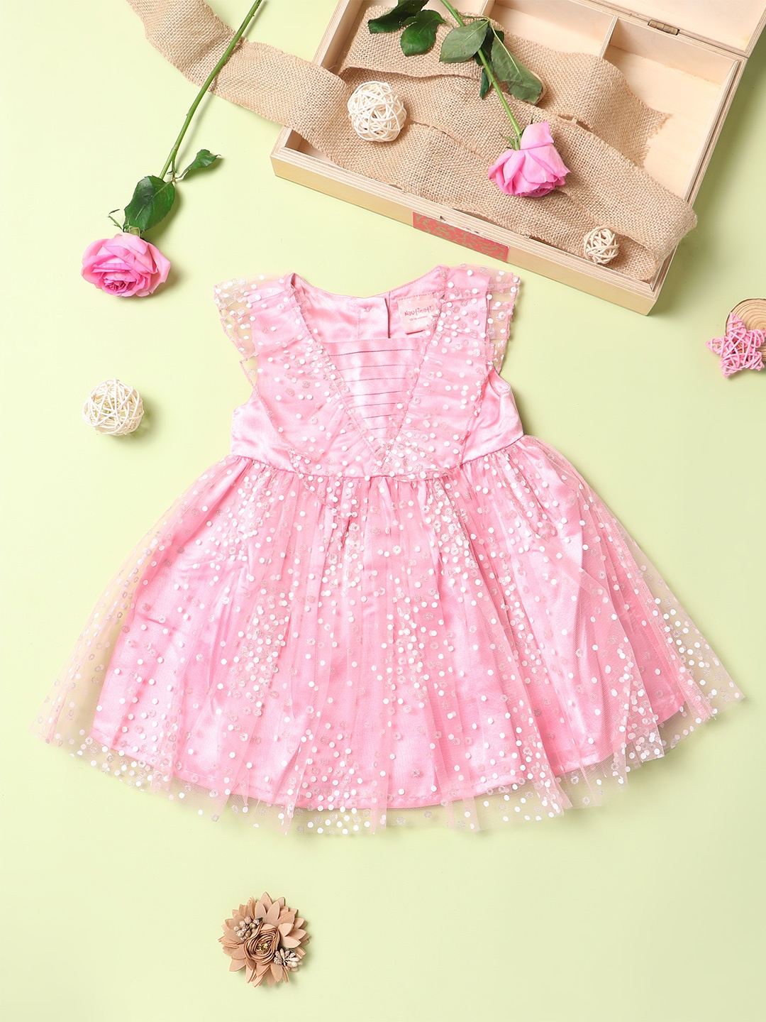 

Nauti Nati Girls Embellished Net Dress, Pink