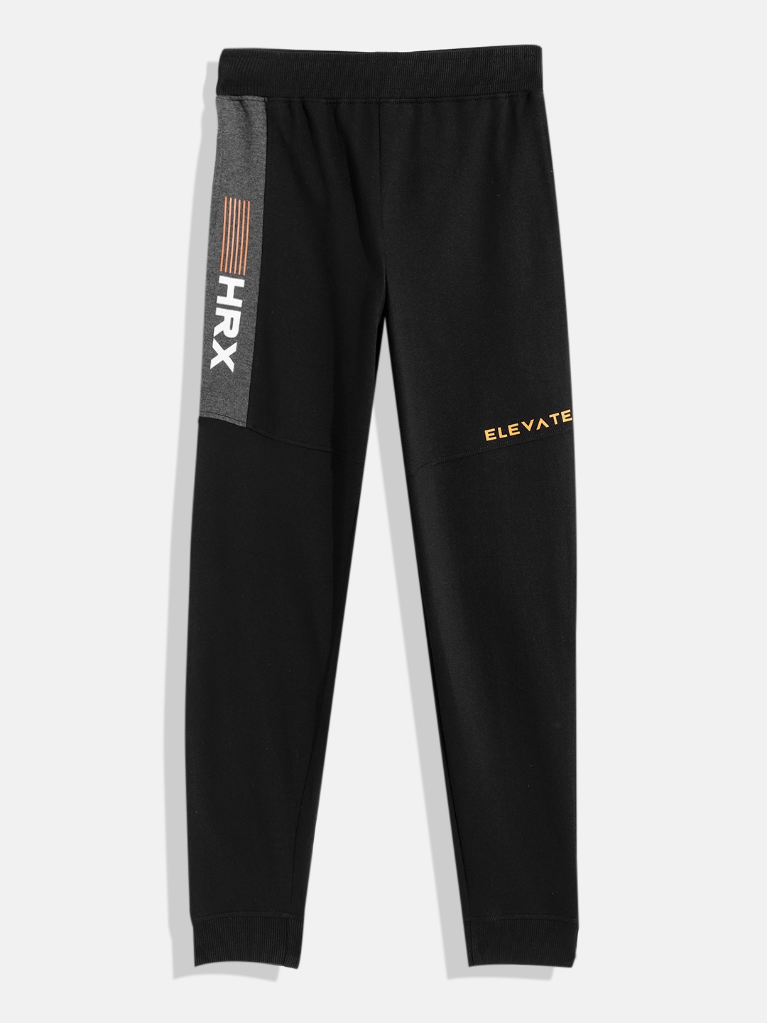 

HRX By Hrithik Roshan Boys Brand Logo Printed Joggers, Black