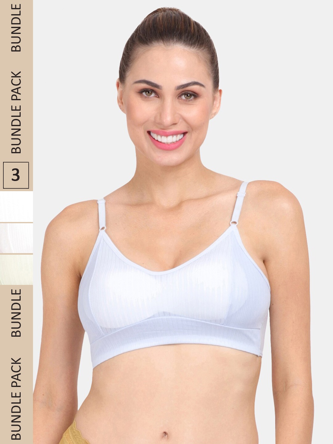 

Amour Secret Pack Of 3 Lightly Padded Non Wired Bra, Blue