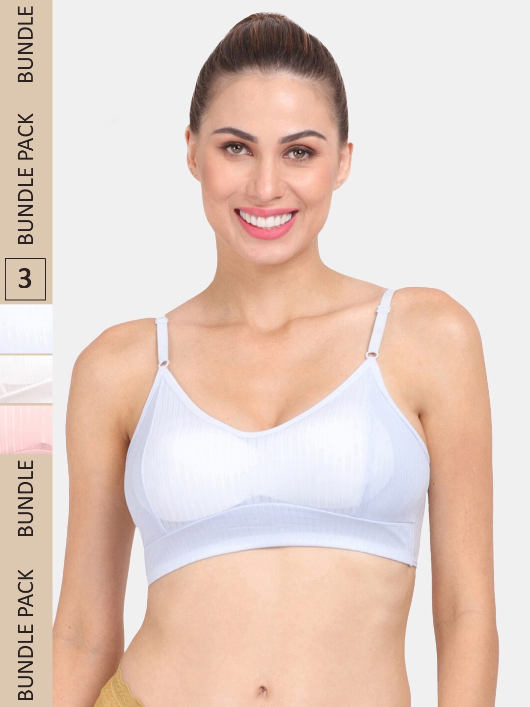 

Amour Secret Pack Of 3 Removable Padded Sports Bra, Blue