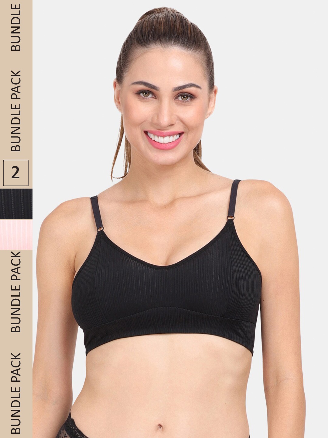 

Amour Secret Pack Of 2 Removable Padded Sports Bra, Black