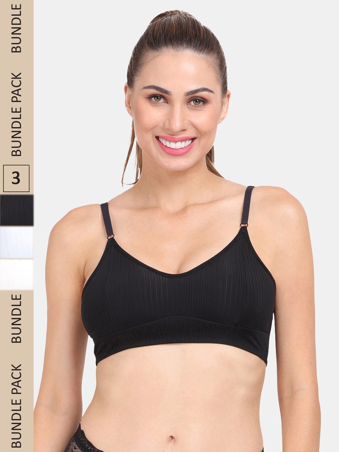

Amour Secret Pack of 3 Bra, White