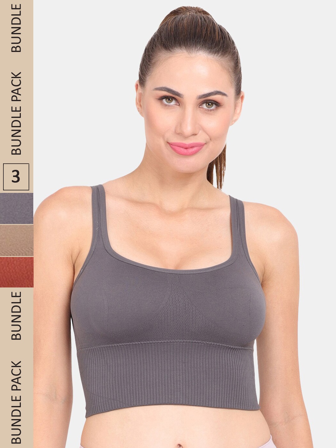 

Amour Secret Pack of 3 Bra, Grey