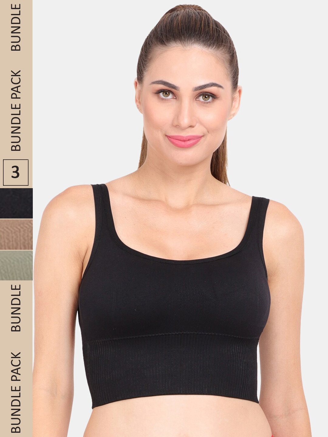 

Amour Secret Pack of 3 Bra, Black