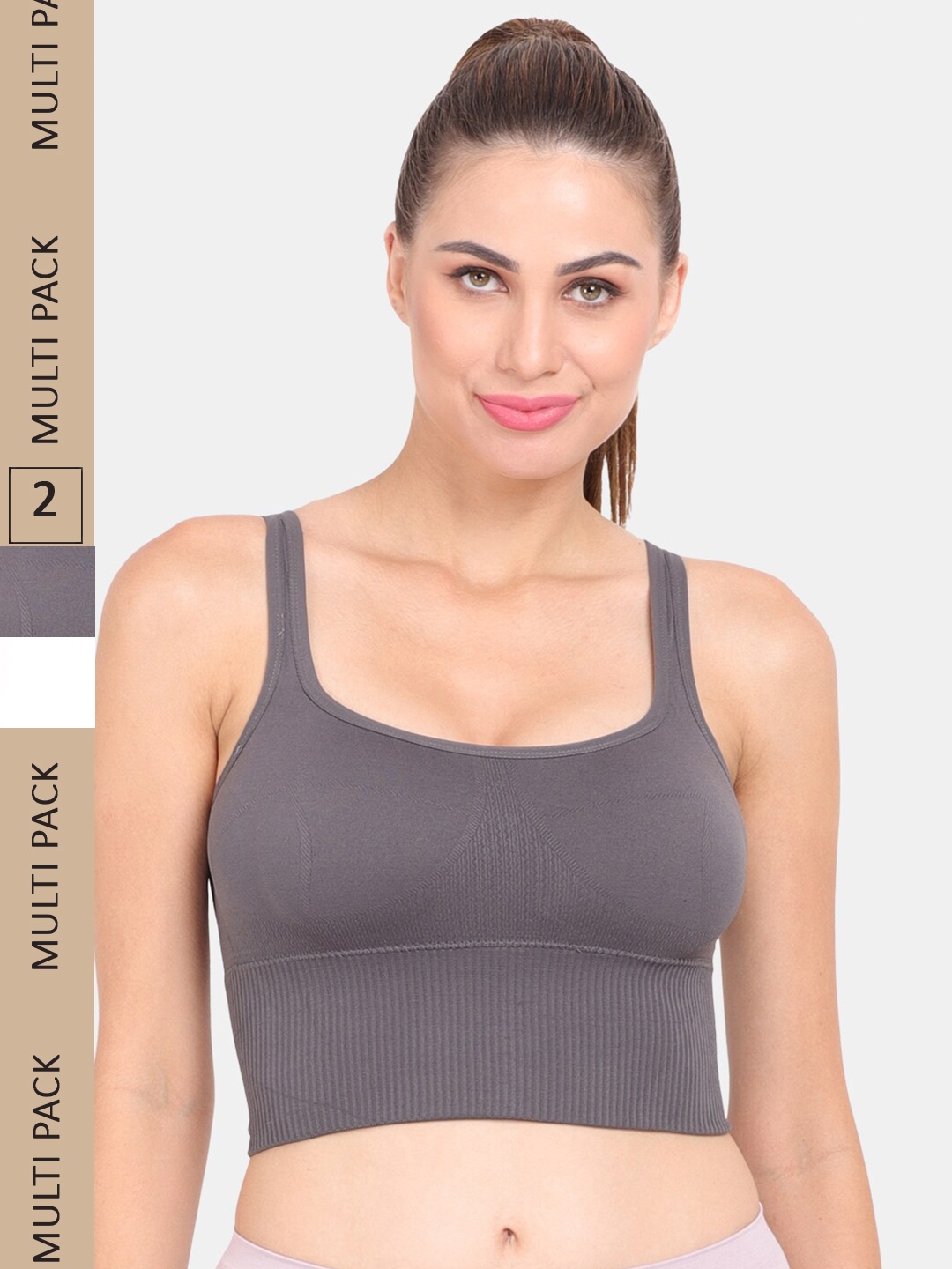 

Amour Secret Pack Of 2 Removable Padded Sports Bra, White