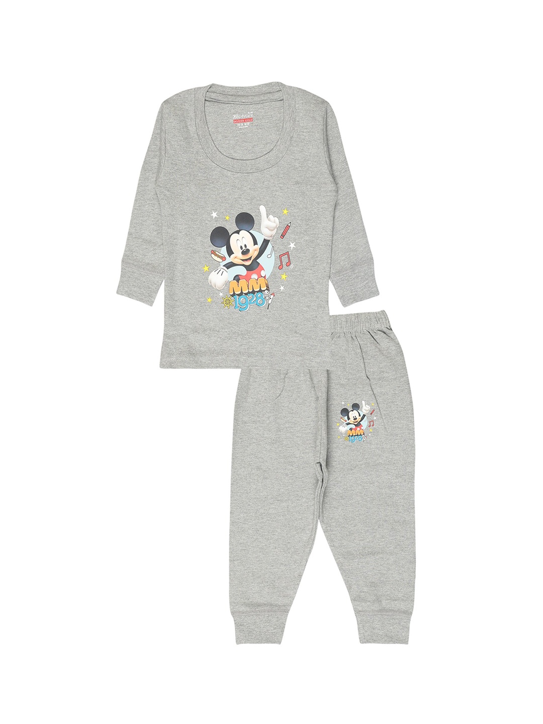 

Bodycare Kids Boys Mickey Mouse Printed Cotton Thermal Set, Grey