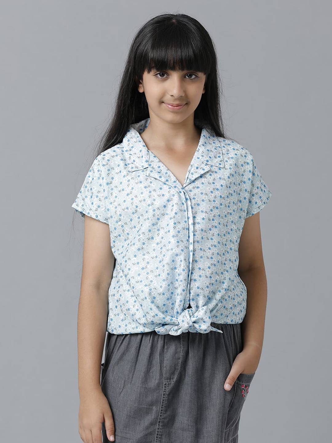 

UNDER FOURTEEN ONLY Floral Print Top, Blue