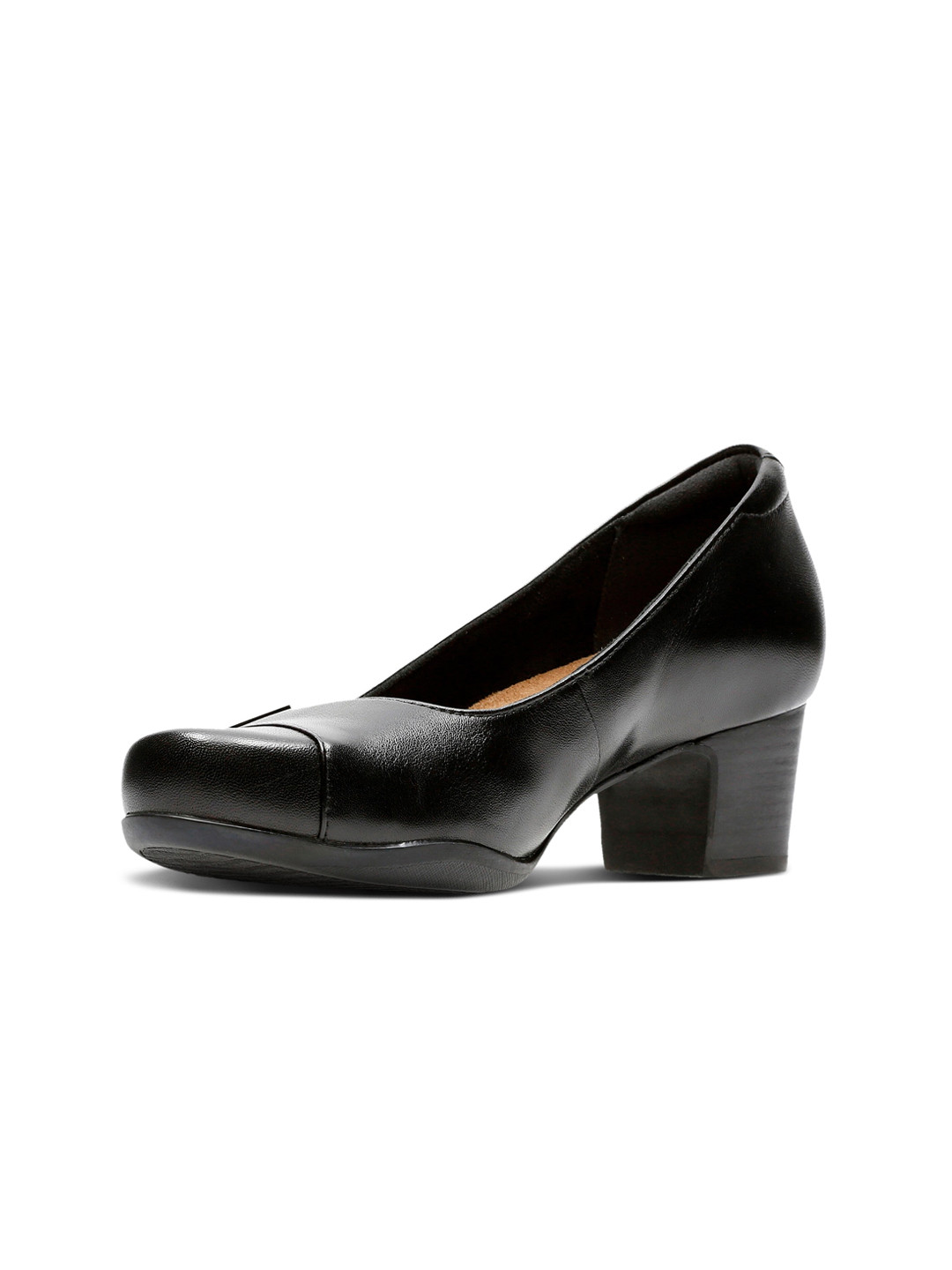 

Clarks Rosalyn Belle Women Round-Toe Leather Formal Slip-On, Black