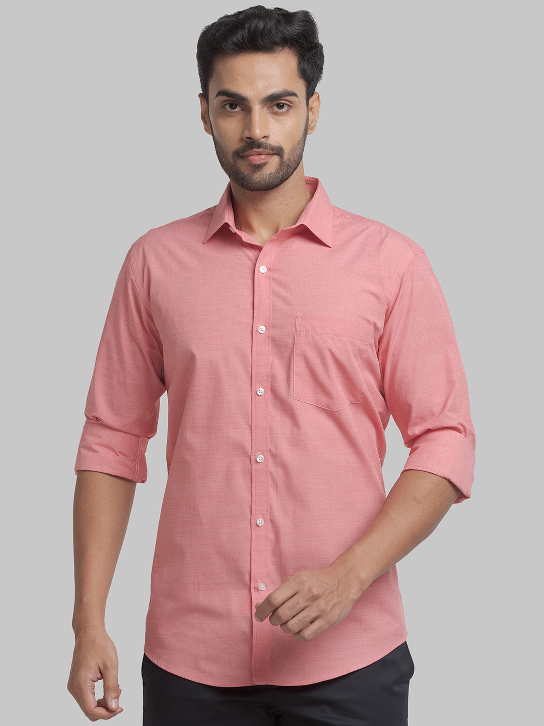 

Park Avenue Men Comfort Slim Fit Cotton Casual Shirt, Peach