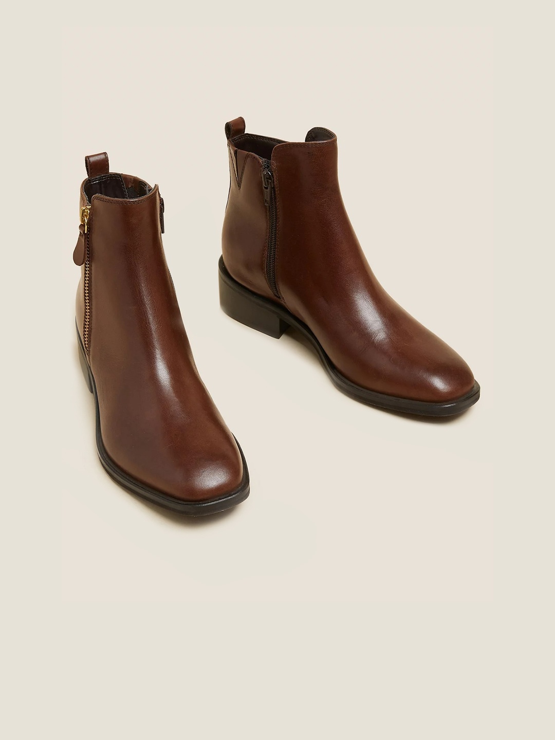 

Marks & Spencer Women Leather Ankle Boots, Brown